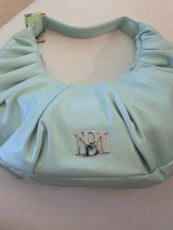 Badgley Mischka Handbags - Badgley Mischka Mint Green Ruché Hobo with Silver Logo